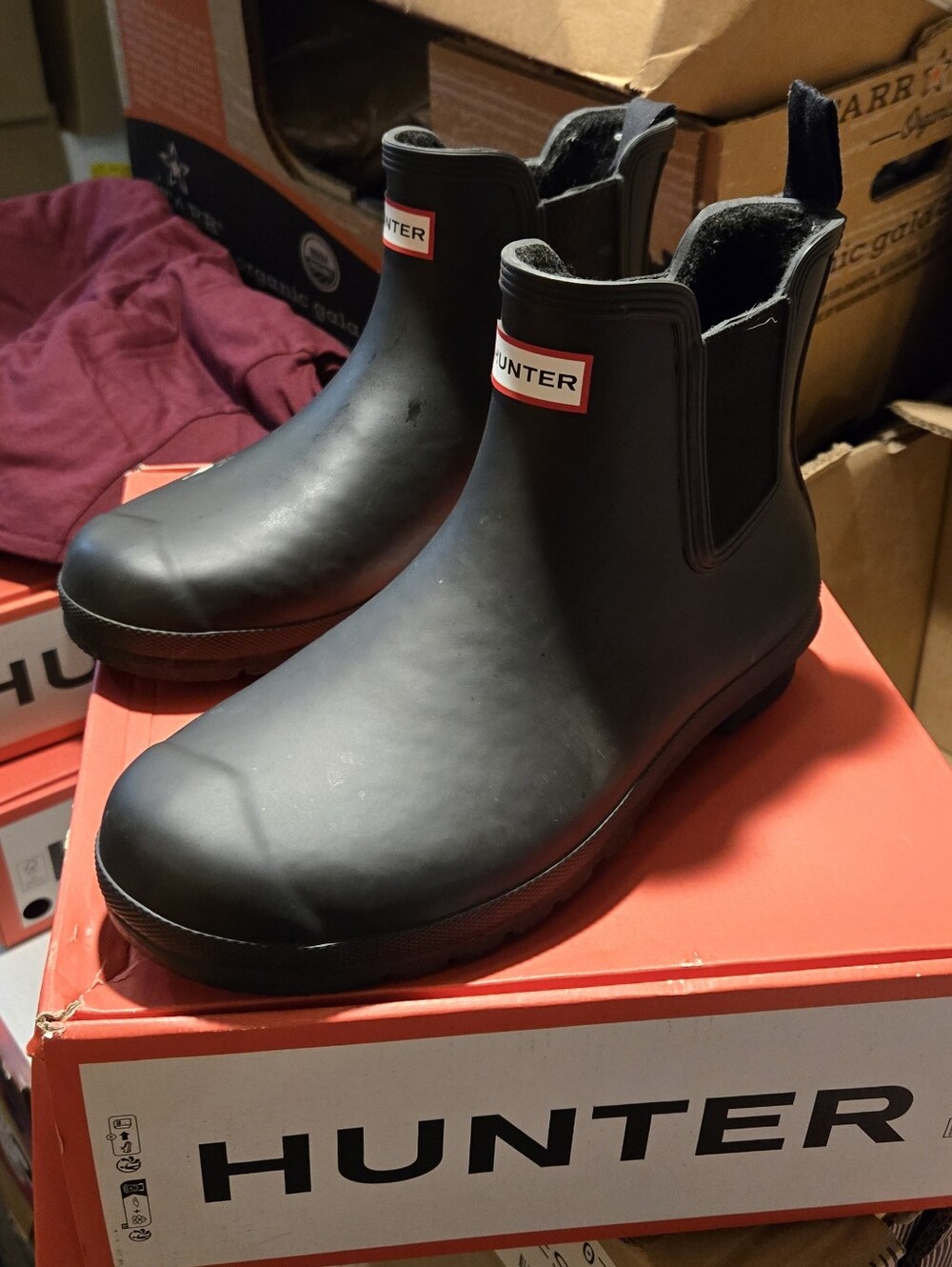 Hunter Women Chelsea Rain Boots Blqck Size 11